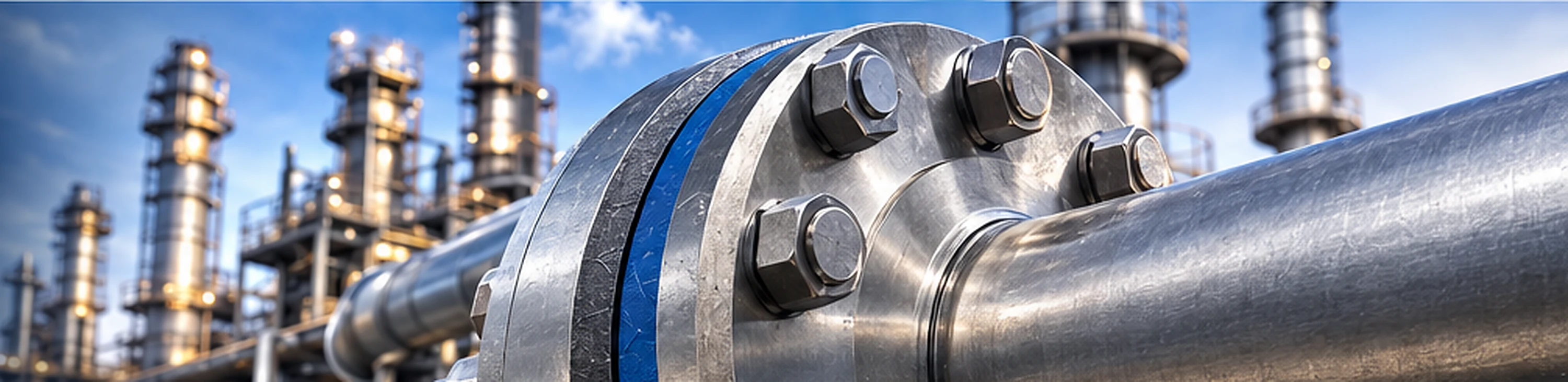 Industrial flange sealing system in refinery piping